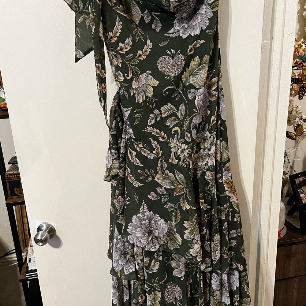 Ralph Lauren Green One Shoulder Asymmetrical Sundress